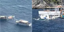 Affonda gozzo a Conca dei Marini, paura per una comitiva: le immagini della barca dopo l'incidente