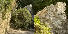 Dopo il terremoto a Pozzuoli crollo alla Necropoli romana: strada bloccata per i residenti| Video