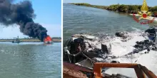 Barca a fuoco: cinque ustionati, due sono bambine