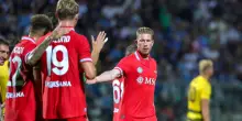 Napoli-Aris Salonicco 6-2, pagelle: De Bruyne torna protagonista, doppietta anche per Lorenzo Lucca