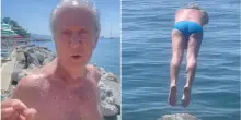 Memo Remigi si tuffa dagli scogli a 88 anni: &laquo;Chi l'ha detto che certe cose non si possono fare a questa et&agrave;?&raquo;
