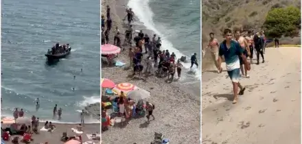 Migranti, nuovi sbarchi nel Sud della Spagna: decine arrivati su gommone, allarme tra i bagnanti. Il video choc