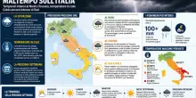 Temporali oggi sull'Italia, dove e quando: ecco le regione pi&ugrave; colpite (e quanto durer&agrave; il maltempo)