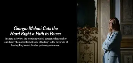 Meloni al NY Times: &laquo;Pensavo sarebbe stato pi&ugrave; facile con Trump. Se lo sentir&ograve; a breve? Vedremo&raquo;. Poi la battuta: &laquo;Avrei dovuto fare teatro&raquo;