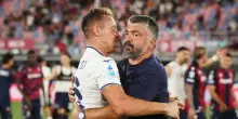 Lazio, Gattuso: &laquo;Ha vinto il gruppo, chapeau a Frattesi. Preferirei un Olimpico deserto, le offese fanno rumore&raquo;