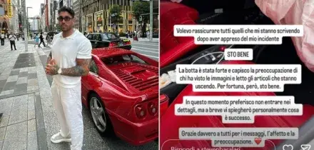 Steven Basalari, incidente con la Ferrari: lo schianto contro un muro, a bordo una ragazza. &laquo;Botto forte ma sto bene&raquo;