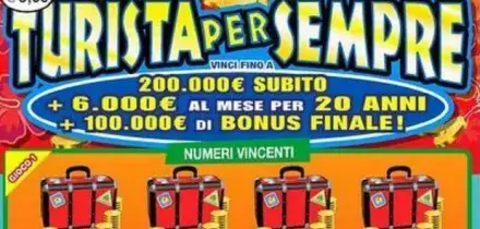 Compra un Turista per Sempre da 5 euro nell'area di servizio e vince un vitalizio da 2 milioni