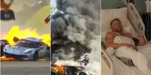L'auto prende fuoco in gara, l'altro pilota scende e si getta tra le fiamme per salvare il collega. &laquo;Sono vivo grazie a lui, un eroe&raquo;