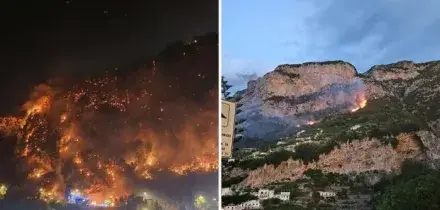 Notte di paura in Costiera Amalfitana: maxi rogo tra Amalfi, Conca dei Marini e Agerola, case a rischio