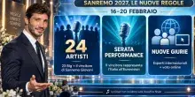 Regolamento Sanremo 2027, la rivoluzione De Martino: 24 big, giuria internazionale nella serata performance e il pubblico decide il vincitore. Tutte le novit&agrave;