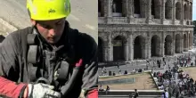 I filmati della caduta di Andrea Moretti, il giovane operaio morto al Colosseo: sette indagati per omicidio colposo