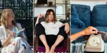 Marina La Rosa, l'attico su Roma: la cucina total black, il divano in velluto, i dettagli retr&ograve; (dal grammofono alla statua degli Oscar) e il balcone con vista