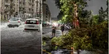 Bomba d'acqua a Roma, alberi caduti e allagamenti in tutta la citt&agrave;: tuoni e fulmini, oltre 120 interventi della Polizia Locale. Acqua nelle case