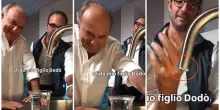 Gerry Scotti sfida il figlio Edoardo nella "challenge del rubinetto": &laquo;Che sogno questo duo&raquo;. Ma ai fan non sfugge il calcare e lui risponde cos&igrave;