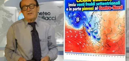 Meteo, Giuliacci: &laquo;Con il ciclone arriva il freddo da Balcani e Francia, crollo temperature fino a 4 gradi&raquo;