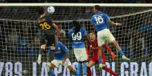 Napoli-Roma 3-3, le pagelle: McTominay (8) altra doppietta, Balerdi (8) salva Gasperini due volte, Soul&eacute; (7,5) altra grande prova