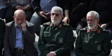 Il comandante delle forze Quds Qaani in corteo in Iran