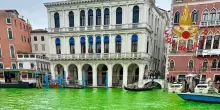 Il Canal Grande di Venezia si colora nuovamente di verde
