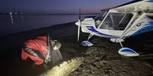 Atterraggio di emergenza per un ultraleggero nella Laguna di Venezia
