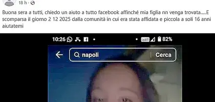 Sedicenne affidata ad una casa famiglia scomparsa a Portici