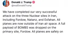 L'annuncio di Trump, abbiamo bombardato tre siti nucleari in Iran - IL POST