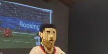 Il busto di Gigi Riva in Lego al Museo del calcio a Coverciano