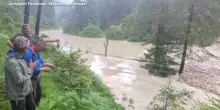 San Vito di Cadore, il Boite semi-ostruito dalla colata di detriti