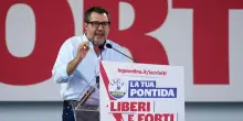 Salvini chiude Pontida: 'Mai gli italiani in guerra'