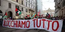 Corteo pro-Pal Roma, vernice rossa contro cordone polizia