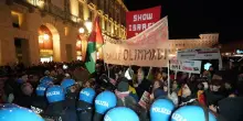 Milano Cortina -26: manifestazione in centro a Torino