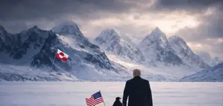 Trump e un pinguino alla conquista della Groenlandia, ironia del web