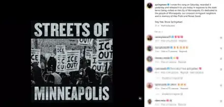 Springsteen: 'La mia canzone per Minneapolis, &egrave; terrore di Stato'