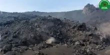 Etna: colata debolmente alimentata, punto avanzato a circa quota 1.380