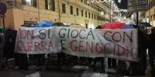 Protesta Centri sociali per la Fiamma Olimpica, 'non si gioca con guerra e genocidio'