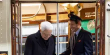 Mattarella ai Giochi su un tram guidato da Valentino Rossi