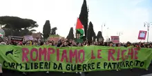 Corteo a Roma per l'8 marzo, 'Disarmiamo il patriarcato'