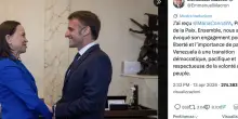 Machado incontra Macron che d&agrave; il suo sostegno alla transizione in Venezuela