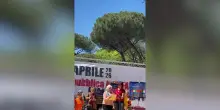 La partigiana 'Luce' Romoli alla manifestazione per il 25 aprile a Roma