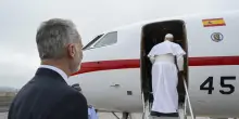 Decollato il Falcon del re Felipe con a bordo papa Leone