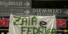 Lega: striscioni 'Via Salvini e compagnia', 'Zaia e Fedriga salvate la Liga'