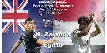 Mondiali: Nuova Zelanda - Egitto DIRETTA