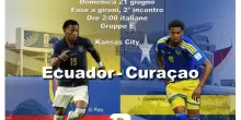 Mondiali: Ecuador-Curacao DIRETTA