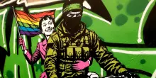 Roma Pride, Audrey Hepburn e un miliziano di Hamas nel murale di aleXsandro Palombo