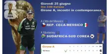 Mondiali: Repubblica Ceca-Messico e Sudafrica-Corea del Sud in campo alle 3 DIRETTA