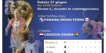 Mondiali: Panama-Inghilterra e Croazia-Ghana in campo alle 23 DIRETTA