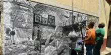 Galleria a cielo aperto nei vicoli di Orsara, sui muri i volti dei cittadini