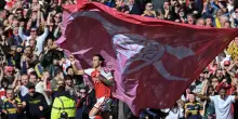 Premier: Calafiori guida la rimonta dell'Arsenal, De Zerbi si salva con lo United