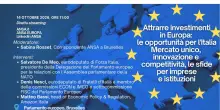 Investimenti e competitivit&agrave; al centro del Forum di ANSA Europa