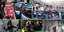 Cortei e tensioni, scontri a Torino. Incursione al Colosseo. Meloni: 'Sicurezza garantita'
