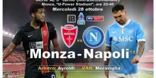 Serie A: Monza-Napoli in campo mercoled&igrave; alle 20,45 DIRETTA